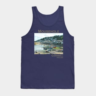 Mousehole, Cornwall, England UK fishing harbour boats art Tank Top